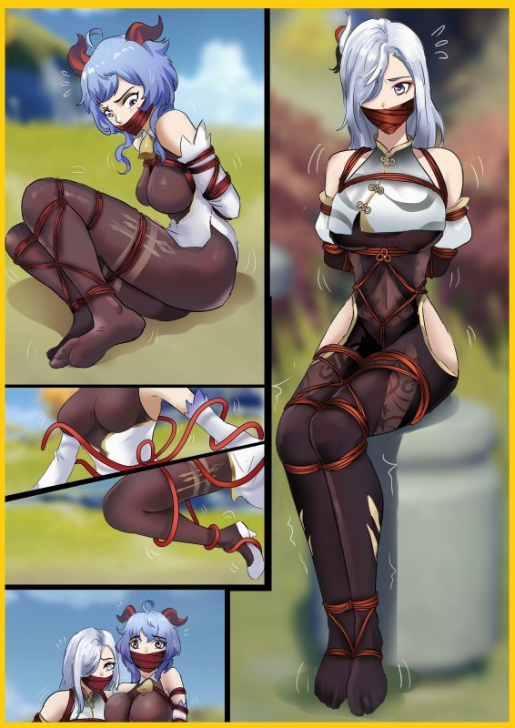 [King]《原神缚——甘雨和申鹤 上》黑丝连体衣姐妹 - 5元站-5元站