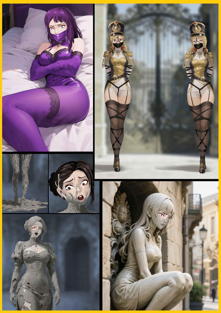 图片[1]-[King]《强大魔王中陷阱—番外篇 诡缚城市02 》诡异的城市 性感拘束的贵妇们 被制作成活雕像 - 5元站-5元站