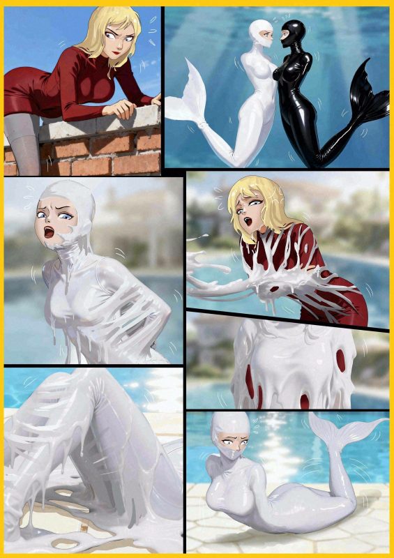 [King]《超人气小说改漫画—人造美人鱼02》更加细节有趣的设定 双人美人鱼姐妹 黑白乳胶人鱼 - 5元站-5元站