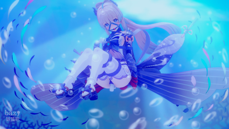 [bazy] 珊瑚宫心海的水中表演 原版衣装+马具口环版视频 含脱鞋裸足差分 （有声、五种动作、后高手、双棒、极限驷马、水中静态场景）-5元站